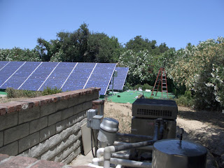 Panels have been installed, inverters, A/C and D/C combiners,  and electrical conduits from rack to rack and rack to main panel are complete.  Waiting for inspection so trench can be covered.