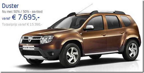Prijzen 1-7-2012 Dacia Duster
