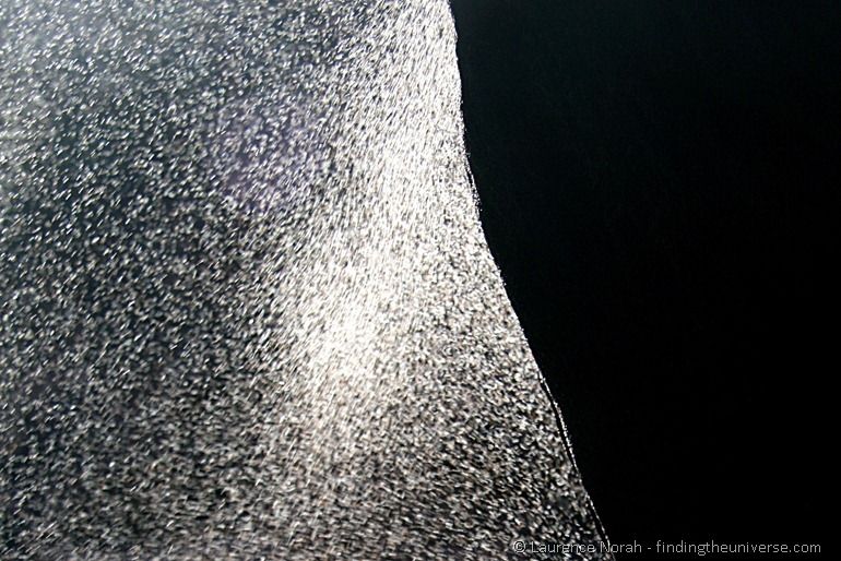 Sand blowing over the rocks