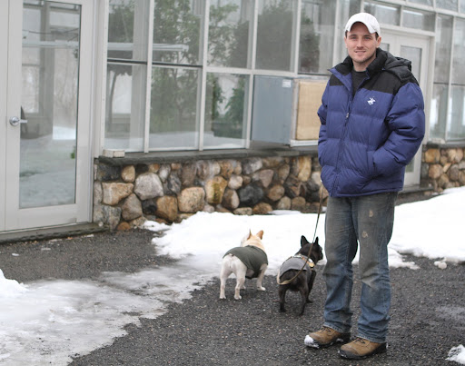 Here we are at the vegetable greenhouse with Ryan to pick some fresh veges for Martha's morning green juice concoction.
