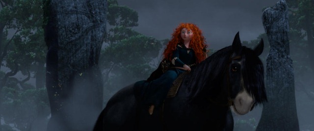 "BRAVE" (L-R) MERIDA and ANGUS. ©2012 Disney/Pixar. All Rights Reserved.