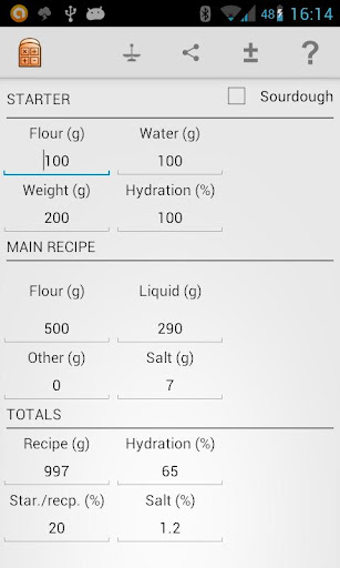 Sourdough calculator