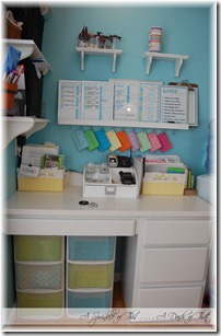 Desk area with plastic storage drawers after {A Sprinkle of This . . . . A Dash of That} Desk area with plastic storage drawers after {A Sprinkle of This . . . . A Dash of That}