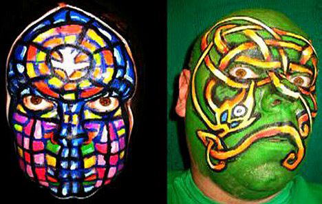 Self-Portraits Face Paintings by James Kuhn