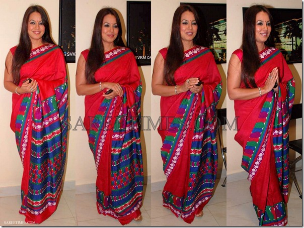 Mahima_Chaudhary_Red_Saree