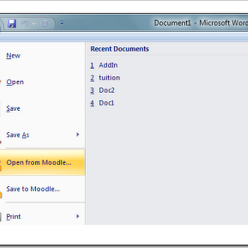 Helping Office Moodle... Free Office Addin that lets you Open From and Save To your Moodle with Microsoft Word, Excel and PowerPoint