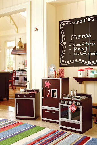 This lifelike wooden kitchen is a stylish take on an old favorite. Pottery Barn Kids Gourmet Kitchen, $219 per piece, potterybarnkids.com