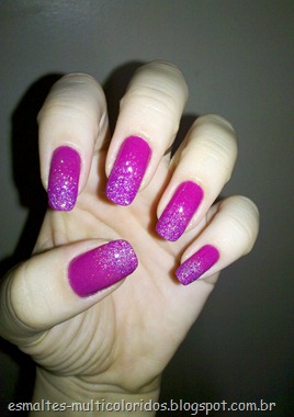 OMBRE NAILS MAGENTA glitter