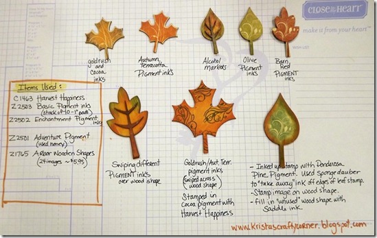 wooden autumn shapes and pigment inks wooden autumn shapes and pigment inks