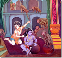 [Krishna with monkeys]