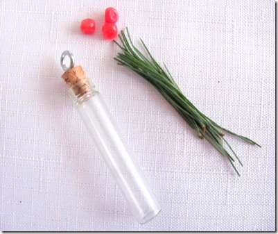 Small vial with pine needles2