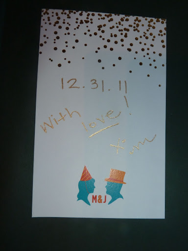 Marnie gave her close friends books, with bookplates on the inside jackets that matched the invitation suite.