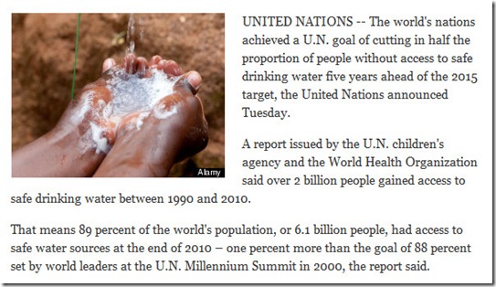 UN safe water goal