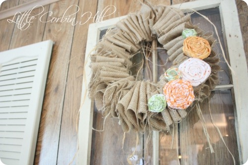Little Corbin Hill: Fall burlap wreath fall burlap rosette wreath
