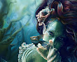 Mysterious Mermaid And Fish