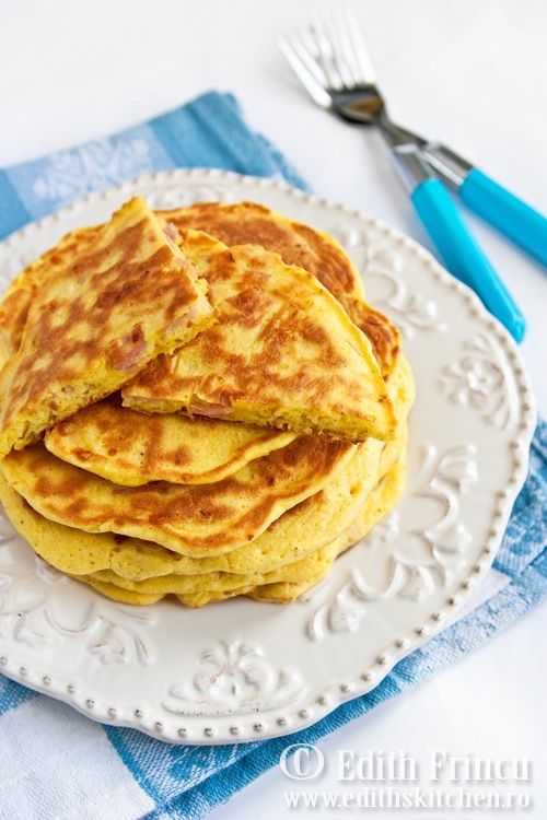 pancakes cu sunca si cascaval