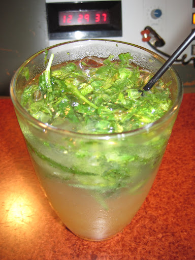 A peach tarragon mojito. A peach tarragon mojito.