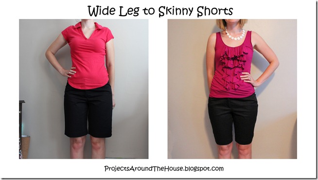 Wide to skinny shorts