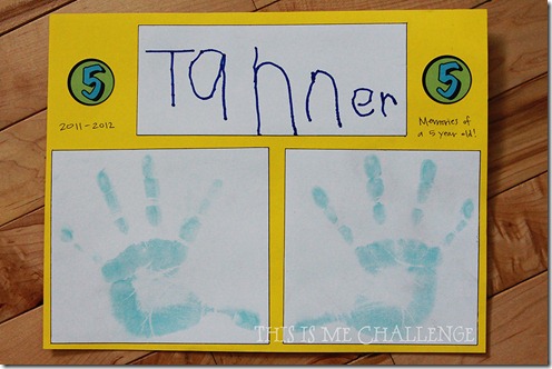 Child's Handprints and Name