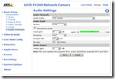AXIS P1344 Network Camera - Audio Settings