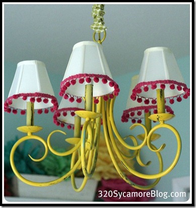 yellow chandelier