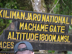 Start of the Machame route 1800 Meters.