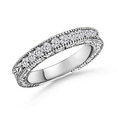 Round Diamond Milgrain Eternity Wedding Ring