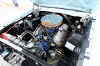 Engine compartment of the Mustang.