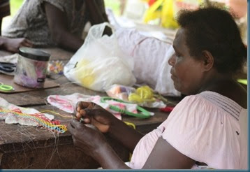 Kiko making beaded necklace FRI Kiko making beaded necklace FRI
