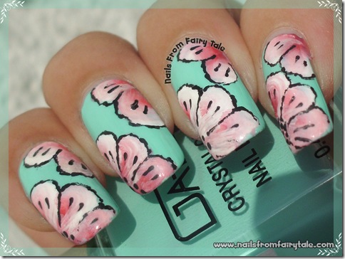 one stroke pink flowers