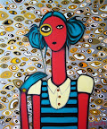 "LOLA & MONOCLE" 50x60 (oil/acrylic on canvas) -no-