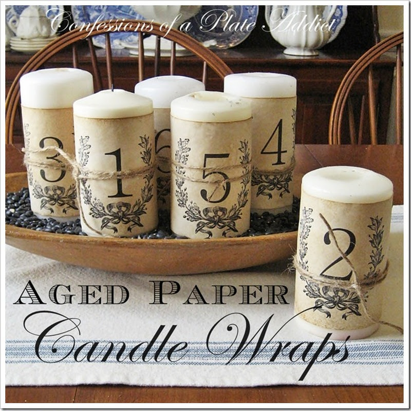 Frenchy {Aged Paper} Candle Wraps