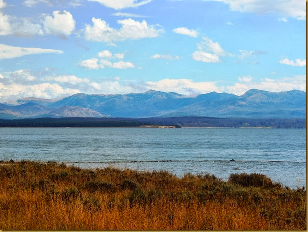The view form the porch of the Yellowstone Hotel