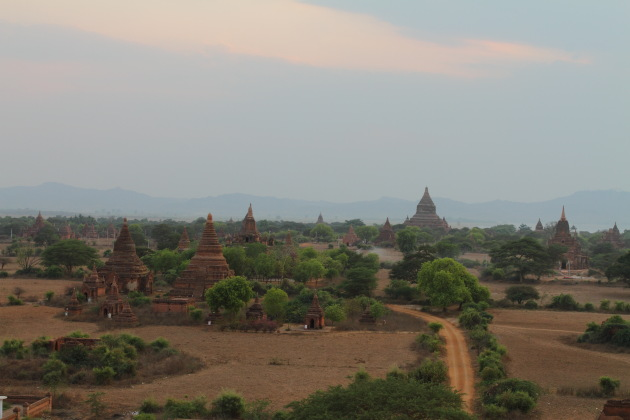 A Bagan Street that passes through innumerable pagodas