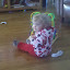 Sophie in her first real sneakers Sophie in her first real sneakers