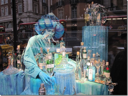 Gin man in a window display