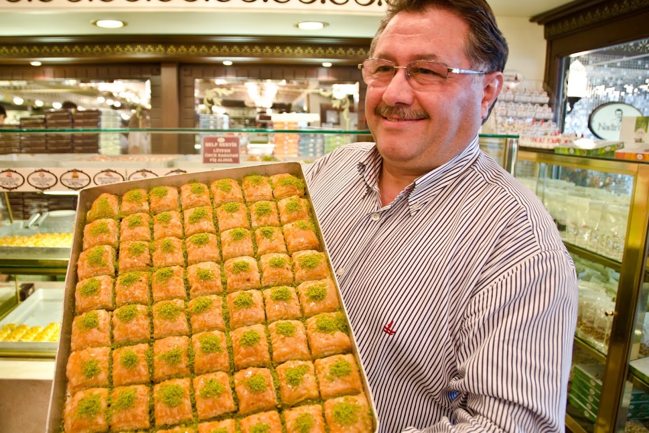 Nadir Gullu with his baklava
