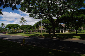 shopping area and restaurants across the street