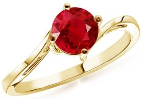 round ruby curved shank ring