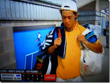 Nishikori after the match Nishikori after the match