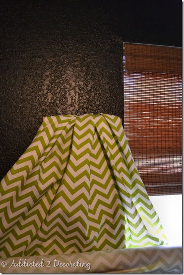 green and white chevron fabric for office