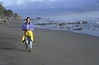 Walking on Ruby Beach.