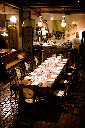 A long table was set upstairs. A long table was set upstairs.