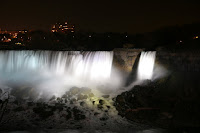 The falls at night