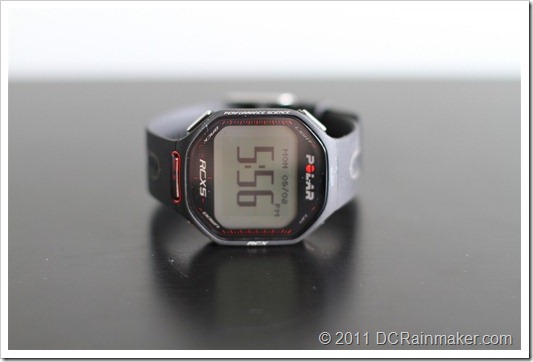 Polar RCX5 front of watch