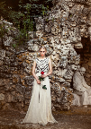 Mara Hoffman's black beaded bodice gown.