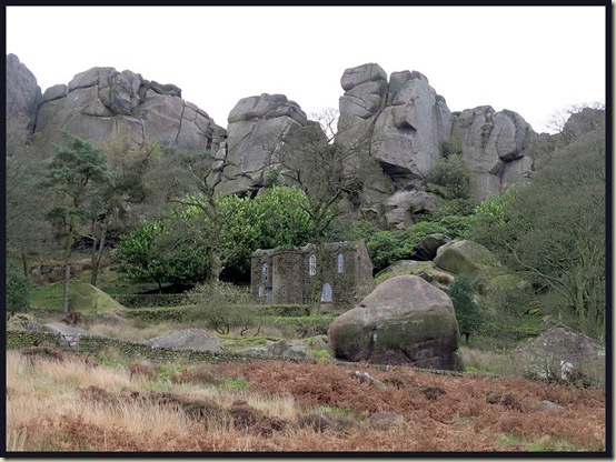 The Don Whillans Memorial Hut, tucked in under The Roaches