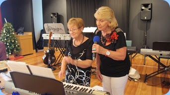 Diane Lyons and Margaret Black dueting to the delight of the audience. Photo courtesy of Dennis Lyons.