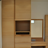 Horizontal Oak Built-in Wardrobe for Second Bedroom