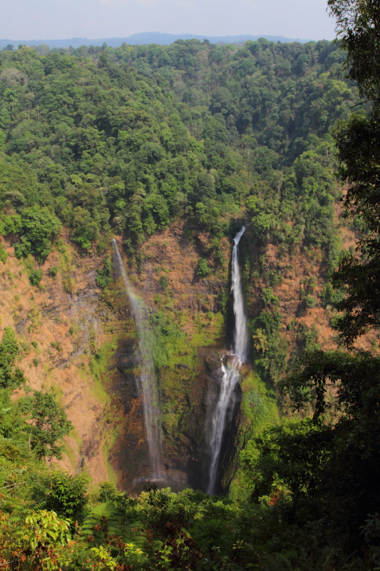 Tall Tad Fane Waterfall surrounded by Green in Laos's Bolavan Plateau